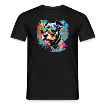 Miniature schnauzer - Men's T-Shirt - black - Front - AI Model Male 178 light (178cm)