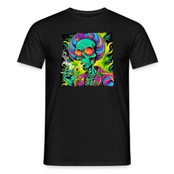 Jamaika Alien - Männer T-Shirt - Schwarz - Vorne - AI Model Male 178 light (178cm)