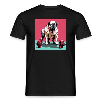 Mastiff Gewichte heben - Männer T-Shirt - Schwarz - Vorne - AI Model Male 178 light (178cm)