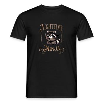 Ninja Waschbär - Männer T-Shirt - Schwarz - Vorne - AI Model Male 178 light (178cm)