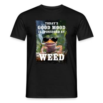Gecko - Today's good mood is sponsored by weed - Men's T-Shirt - black - Front - AI Model Male 178 light (178cm)
