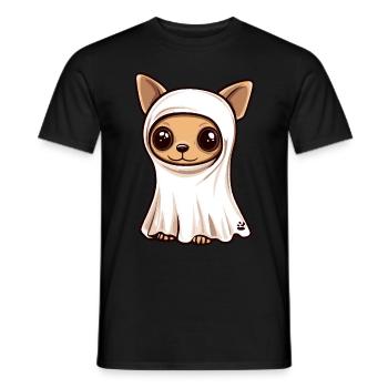 Chihuahua Hund Halloween Comic Geist - Männer T-Shirt - Schwarz - Vorne - AI Model Male 178 light (178cm)