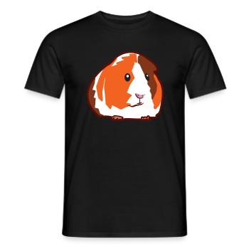 Cute guinea pig as a pet and rodent - Men's T-Shirt - black - Front - AI Model Male 178 light (178cm)