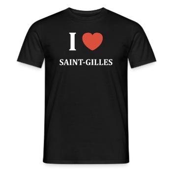 i love Saint Gilles - T-shirt homme - noir - Devant - AI Model Male 178 light (178cm)