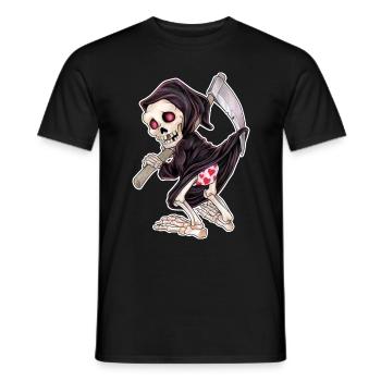 Lustiger Grim Reaper Tod mit Herz Höschen - Männer T-Shirt - Schwarz - Vorne - AI Model Male 178 light (178cm)