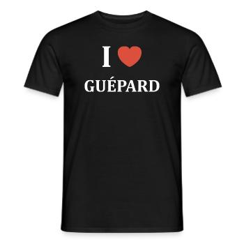 i love Guépard - T-shirt homme - noir - Devant - AI Model Male 178 light (178cm)