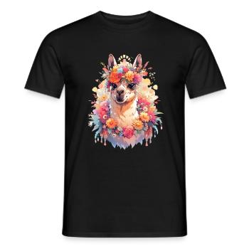 Lama - Men's T-Shirt - black - Front - AI Model Male 178 light (178cm)
