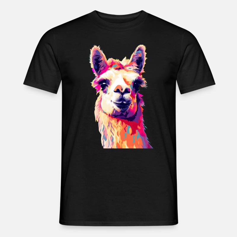 Lama - Männer T-Shirt - Schwarz