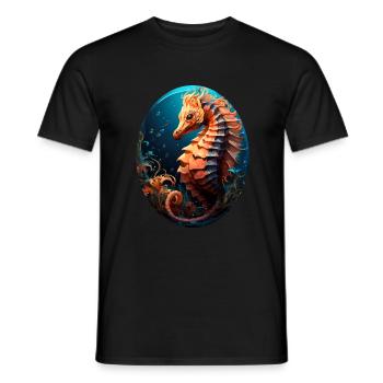 Sea horse - Men's T-Shirt - black - Front - AI Model Male 178 light (178cm)