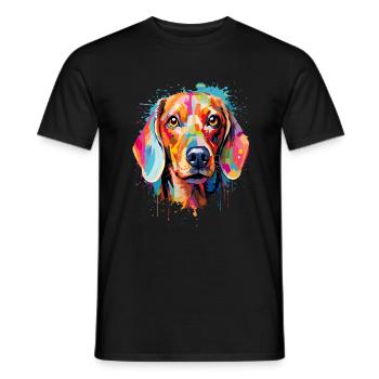 Dackel Colorful - Männer T-Shirt - Schwarz - Vorne - AI Model Male 178 light (178cm)