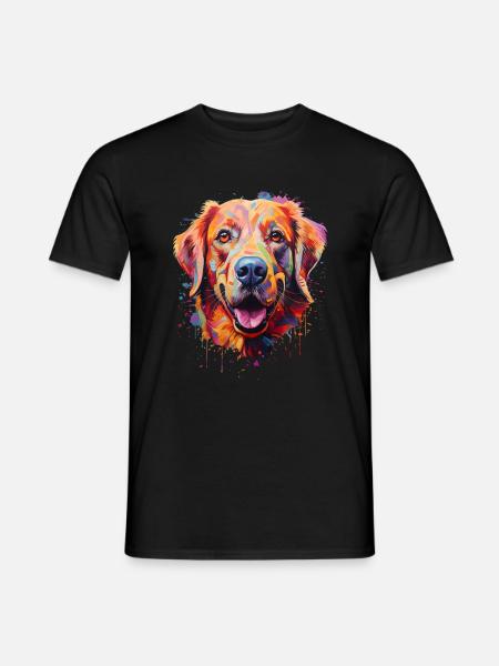 Golden Retriever coloré - T-shirt homme - noir