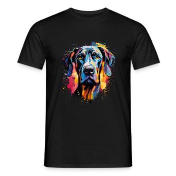 Great Dane Colorful - Men's T-Shirt - black - Front - AI Model Male 178 light (178cm)