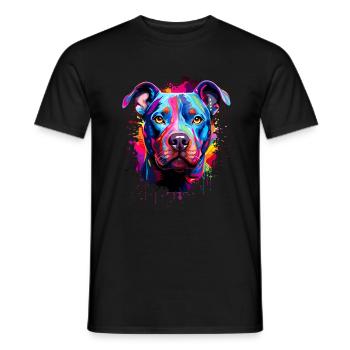 Pitbull Colorful - Männer T-Shirt - Schwarz - Vorne - AI Model Male 178 light (178cm)