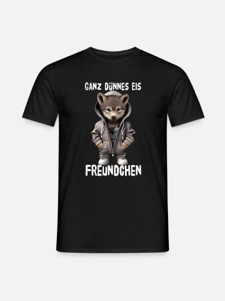 Ganz Dünnes Eis Freundchen Wolf - Männer T-Shirt - Schwarz