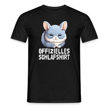 Chemise de nuit officielle en chinchilla - T-shirt homme - noir - Devant - AI Model Male 178 light (178cm)
