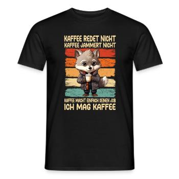 Kaffee Rede Nicht Kaffee Jammert Nicht Wolf - Männer T-Shirt - Schwarz - Vorne - AI Model Male 178 light (178cm)