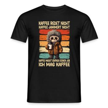 Kaffee Rede Nicht Kaffee Jammert Nicht Gibbon - Männer T-Shirt - Schwarz - Vorne - AI Model Male 178 light (178cm)