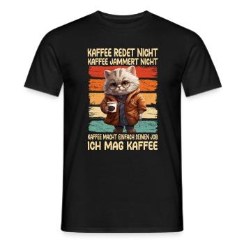 Coffee Don't Talk Coffee Don't Whine Persian K - Men's T-Shirt - black - Front - AI Model Male 178 light (178cm)