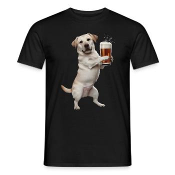 Labrador Bier - Männer T-Shirt - Schwarz - Vorne - AI Model Male 178 light (178cm)