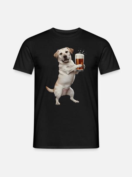 Labrador Bier - Männer T-Shirt - Schwarz