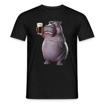 Nilpferd Bier - Männer T-Shirt - Schwarz - Vorne - AI Model Male 178 light (178cm)