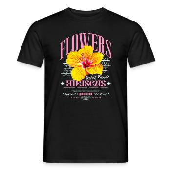 Hibiscus Flower Hibiscus Flower - Men's T-Shirt - black - Front - AI Model Male 178 light (178cm)