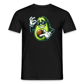 Coole Avocado Veganer Cartoon Comic Sonnenbrille - Männer T-Shirt - Schwarz - Vorne - AI Model Male 178 light (178cm)