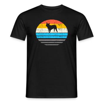 French Bulldog Retro Gift - Men's T-Shirt - black - Front - AI Model Male 178 light (178cm)
