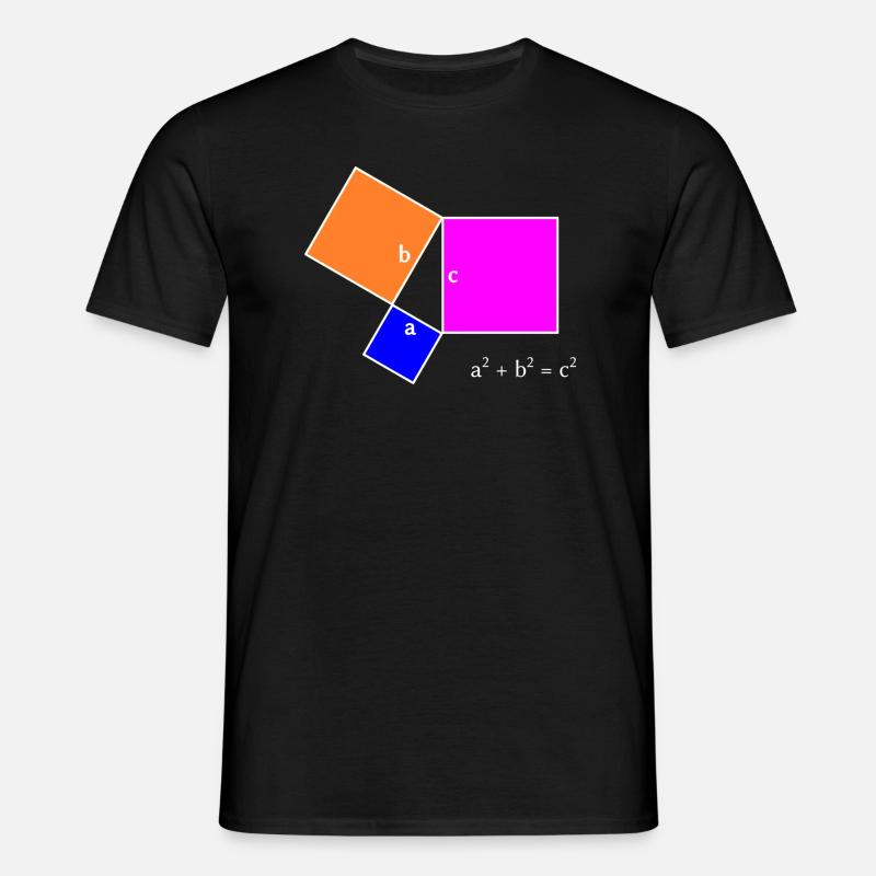 Sæt med Pythagoras - lyst design - T-shirt til herrer - sort