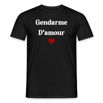 Gendarme d'amour - T-shirt homme - noir - Devant - AI Model Male 178 light (178cm)