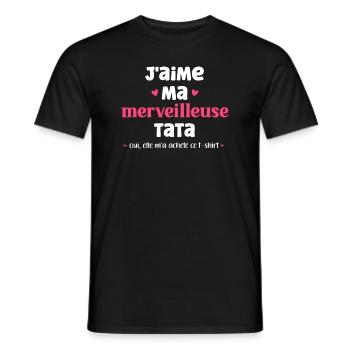 J'AIME MA tata - T-shirt homme - noir - Devant - AI Model Male 178 light (178cm)