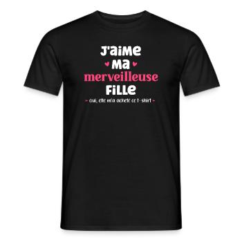 J'AIME MA super FILLE - T-shirt homme - noir - Devant - AI Model Male 178 light (178cm)