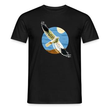 Grey Harrier Bird Raptor Protected species - Men's T-Shirt - black - Front - AI Model Male 178 light (178cm)