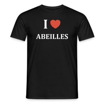 i love Abeilles - T-shirt homme - noir - Devant - AI Model Male 178 light (178cm)