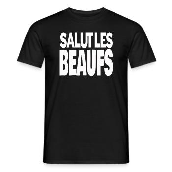 salut les beaufs - T-shirt homme - noir - Devant - AI Model Male 178 light (178cm)