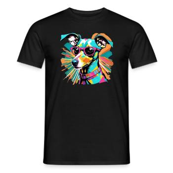 Italian greyhound - Men's T-Shirt - black - Front - AI Model Male 178 light (178cm)