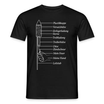 Silvester Pyro Rakete - Männer T-Shirt - Schwarz - Vorne - AI Model Male 178 light (178cm)