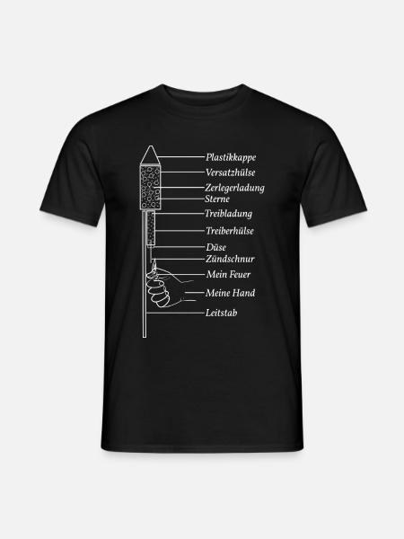 Silvester Pyro Rakete - Männer T-Shirt - Schwarz
