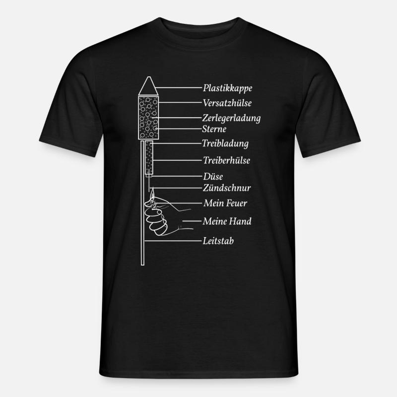 Silvester Pyro Rakete - Männer T-Shirt - Schwarz