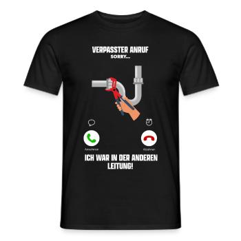 Installer Plumber Spengler Heating Builder Joke - Men's T-Shirt - black - Front - AI Model Male 178 light (178cm)