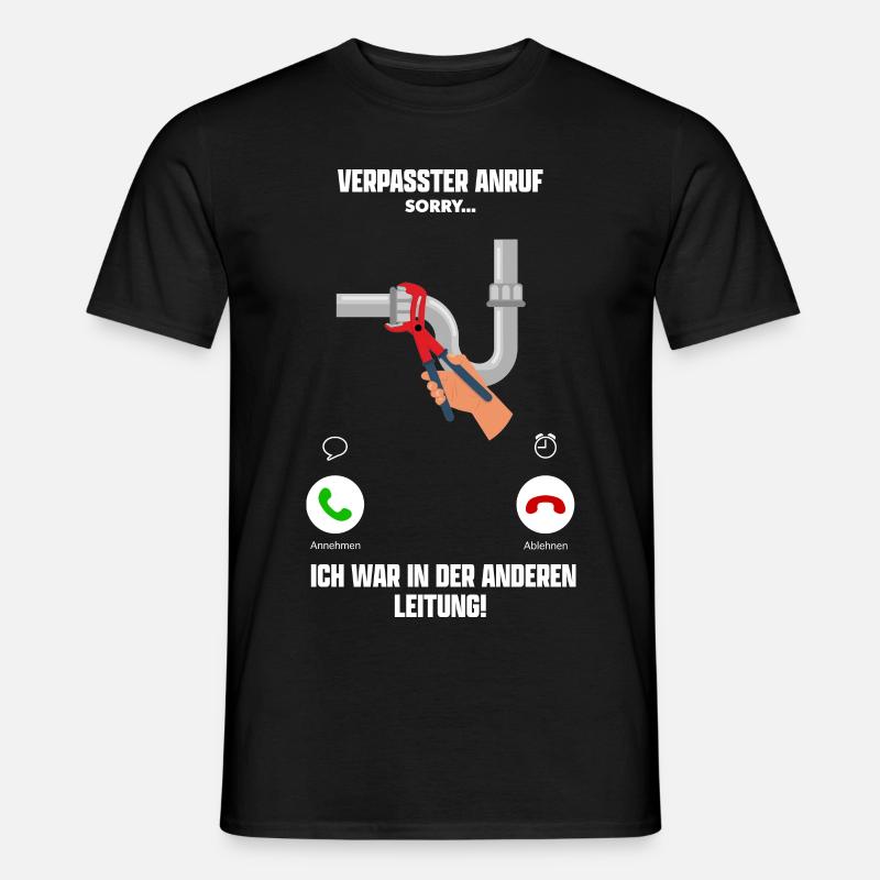 Installateur Klempner Spengler Heizungsbauer Witz - Männer T-Shirt - Schwarz