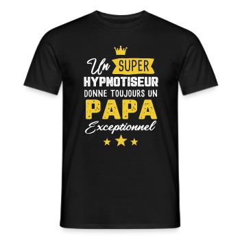 Hypnotiseur fête des pères homme hypnose - T-shirt homme - noir - Devant - AI Model Male 178 light (178cm)