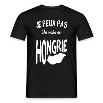 Je peux pas je vais en Hongrie - T-shirt homme - noir - Devant - AI Model Male 178 light (178cm)