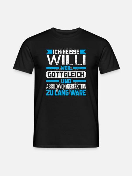 WILLI - Gottgleich - Männer T-Shirt - Schwarz