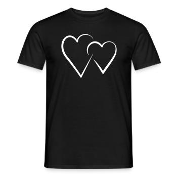 à double coeur - T-shirt homme - noir - Devant - AI Model Male 178 light (178cm)
