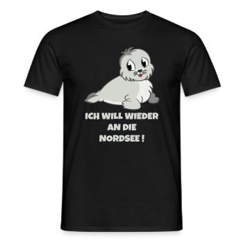 ICH WILL WIEDER AN DIE NORDSEE - Männer T-Shirt - Schwarz - Vorne - AI Model Male 178 light (178cm)