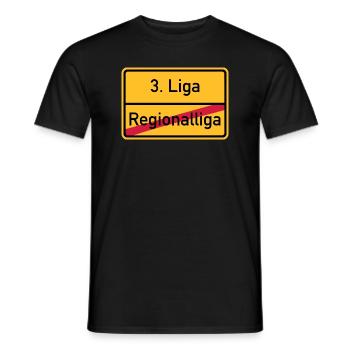 3. Liga - Männer T-Shirt - Schwarz - Vorne - AI Model Male 178 light (178cm)