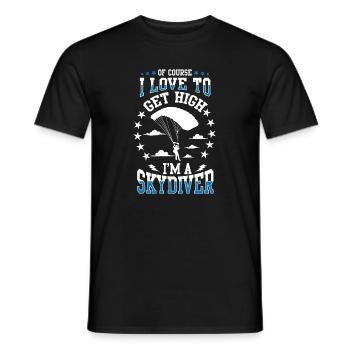 SKYDIVER Skydiver Parachute Sport Love - Men's T-Shirt - black - Front - AI Model Male 178 light (178cm)