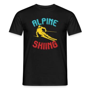 Ski alpin | Vacances d'hiver | Alpes - T-shirt homme - noir - Devant - AI Model Male 178 light (178cm)