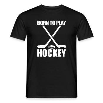 Born Play Hockey Ice Hockey Puck Hockey Sticks - Men's T-Shirt - black - Front - AI Model Male 178 light (178cm)